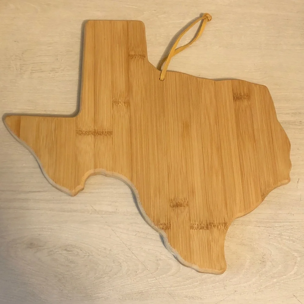 Totally Bamboo Texas State Shaped charcuterie Serving & Cutting Board Pls Read - Picture 1 of 5